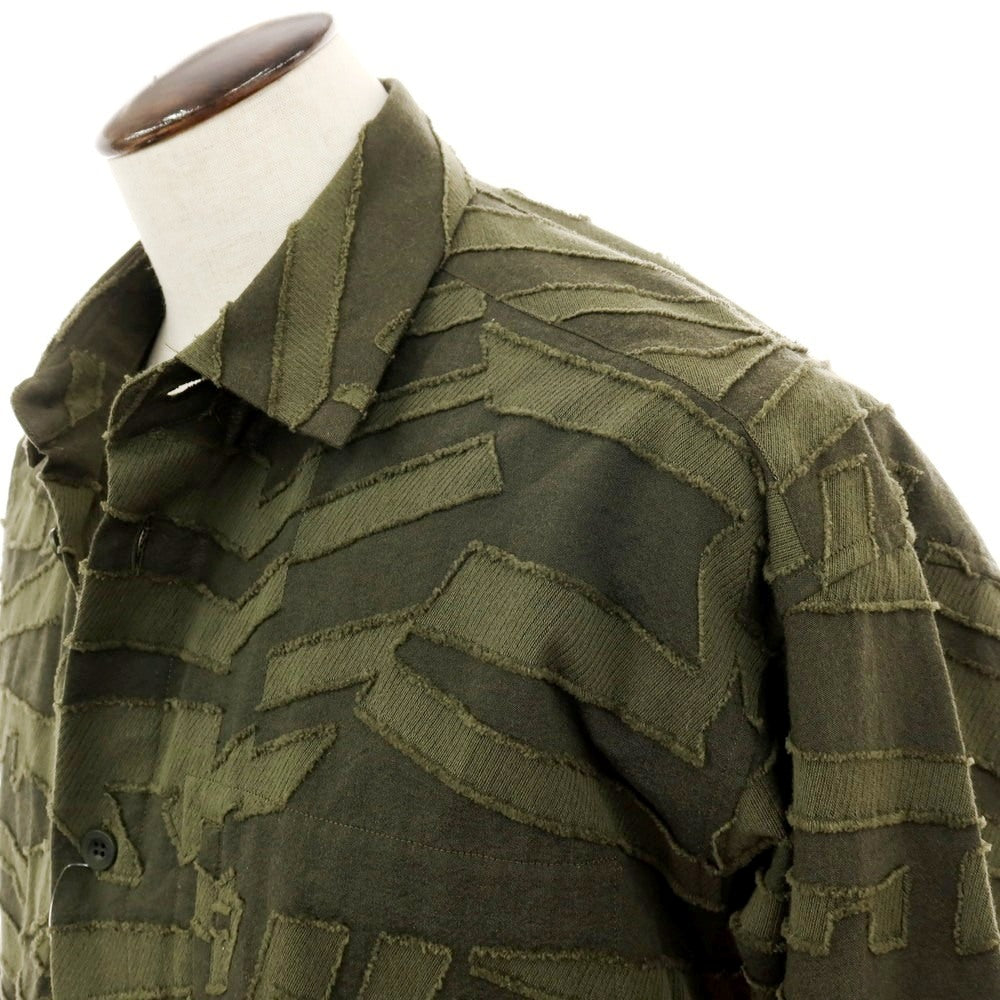 【中古】アイム メン IM MEN 2025年秋冬 コットン系 カットジャカード カジュアルシャツ オリーブ【 表記なし(L位) 】【 状態ランクA 】【 メンズ 】