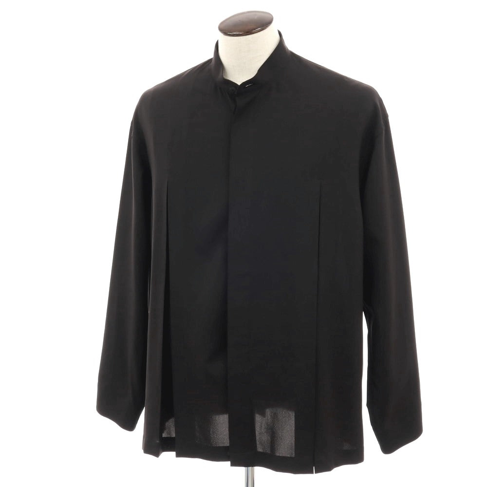 【中古】アイム メン IM MEN 2025年秋冬 ポリエステル系 スタンドカラー カジュアルシャツ ブラック【 表記なし(L位) 】【 状態ランクA 】【 メンズ 】