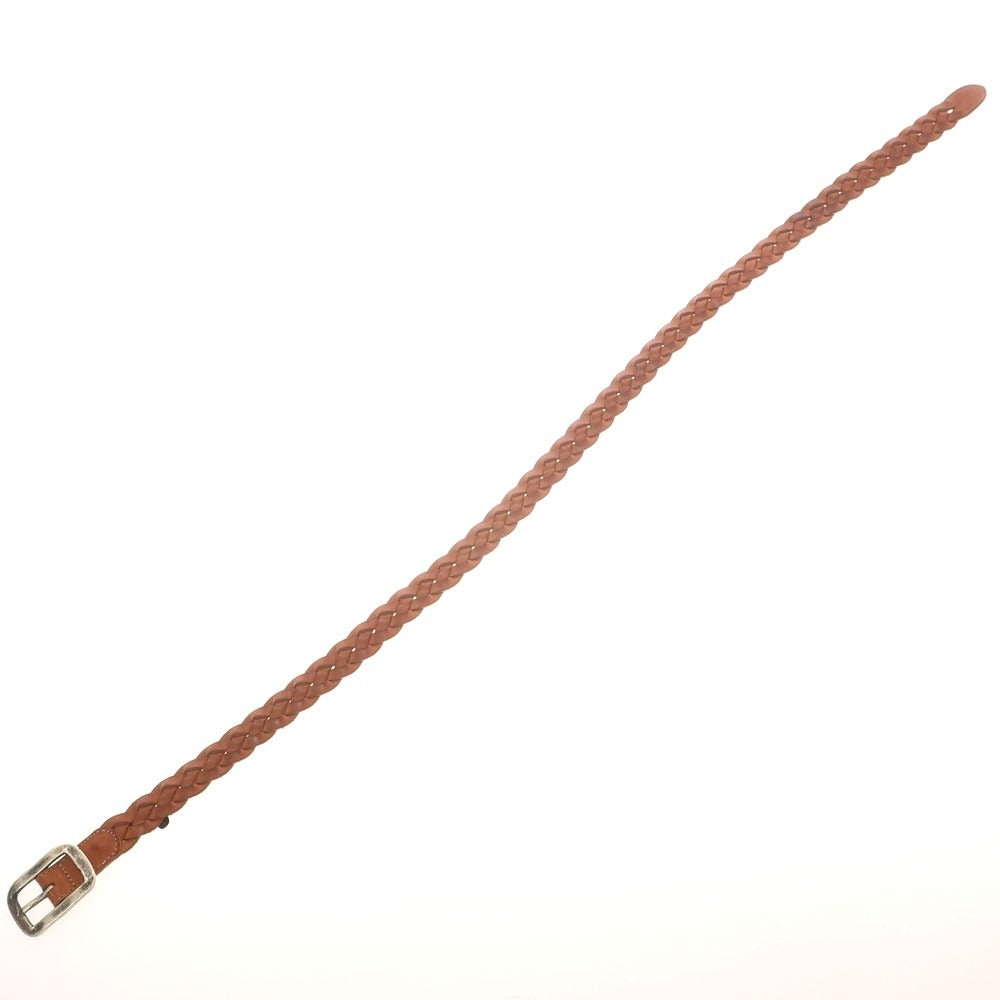 【中古】アンボワーズ AMBOISE レザー メッシュベルト ライトブラウンxシルバー【 80 】【 状態ランクB 】【 メンズ 】