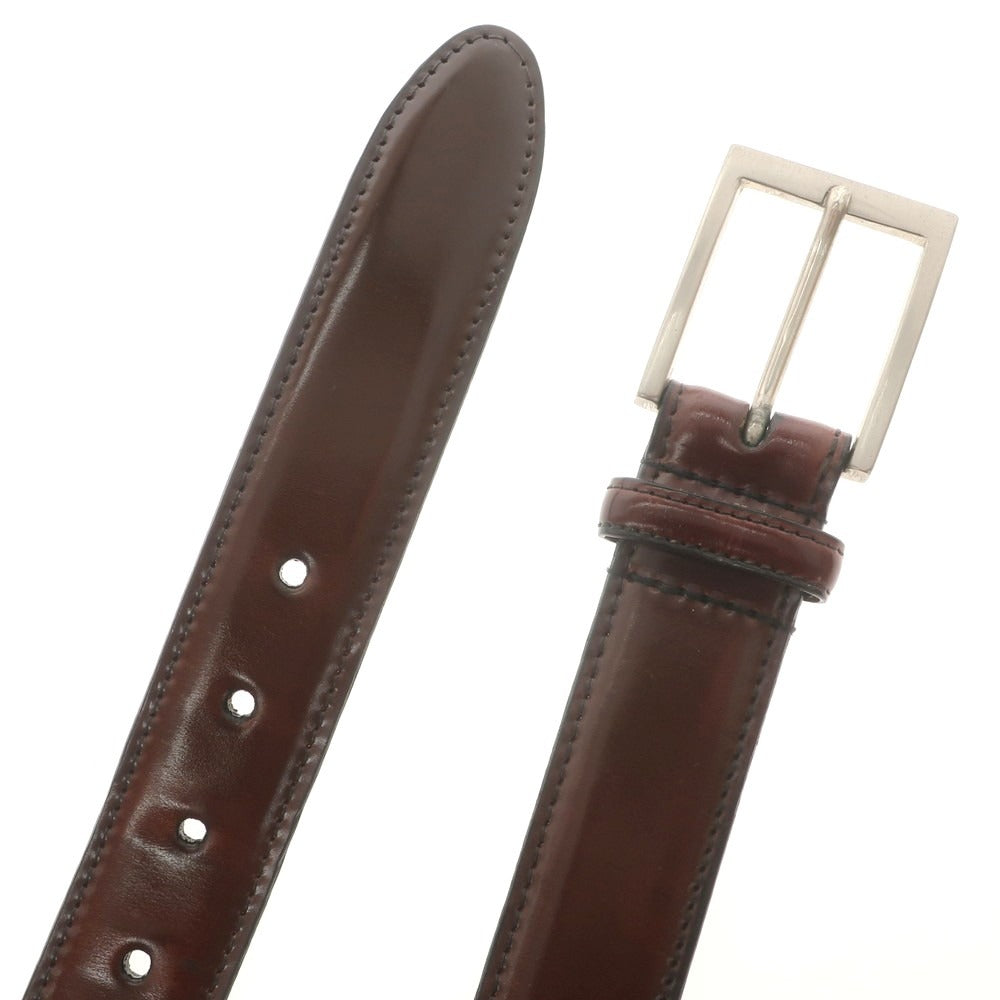 【中古】ブルックスブラザーズ Brooks Brothers コードバン レザー ベルト ブラウンxシルバー【 30 】【 状態ランクB 】【 メンズ 】