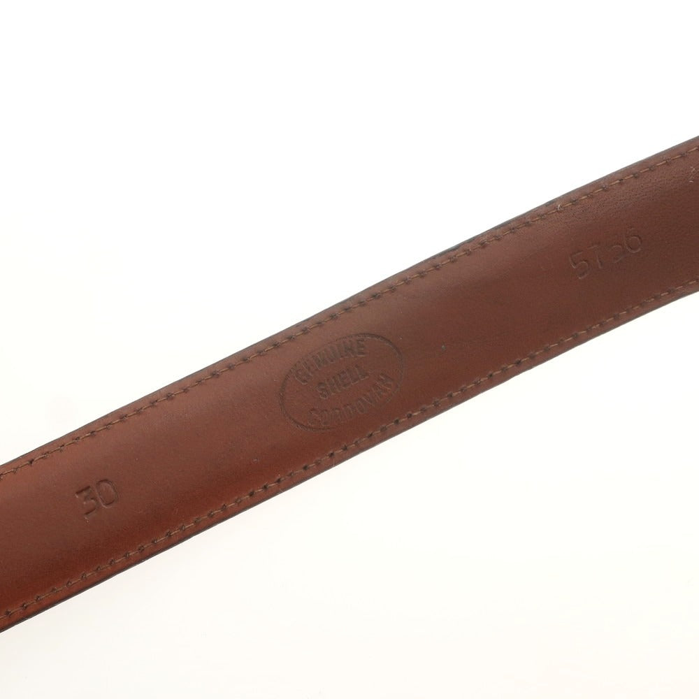 【中古】ブルックスブラザーズ Brooks Brothers コードバン レザー ベルト ブラウンxシルバー【 30 】【 状態ランクB 】【 メンズ 】