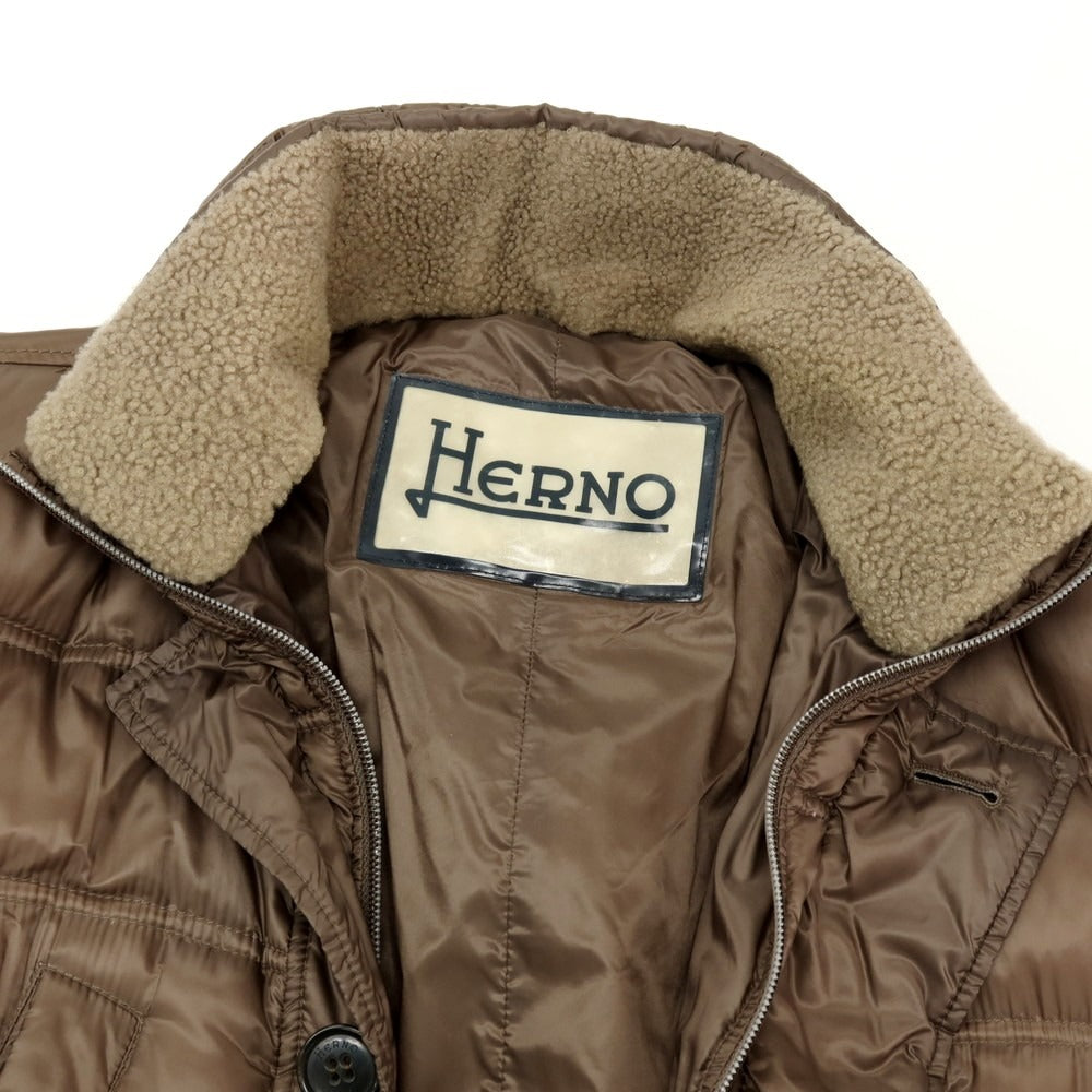 【中古】ヘルノ Herno ストレッチナイロン ダウンコート グレーブラウン【 48 】【 状態ランクC 】【 メンズ 】