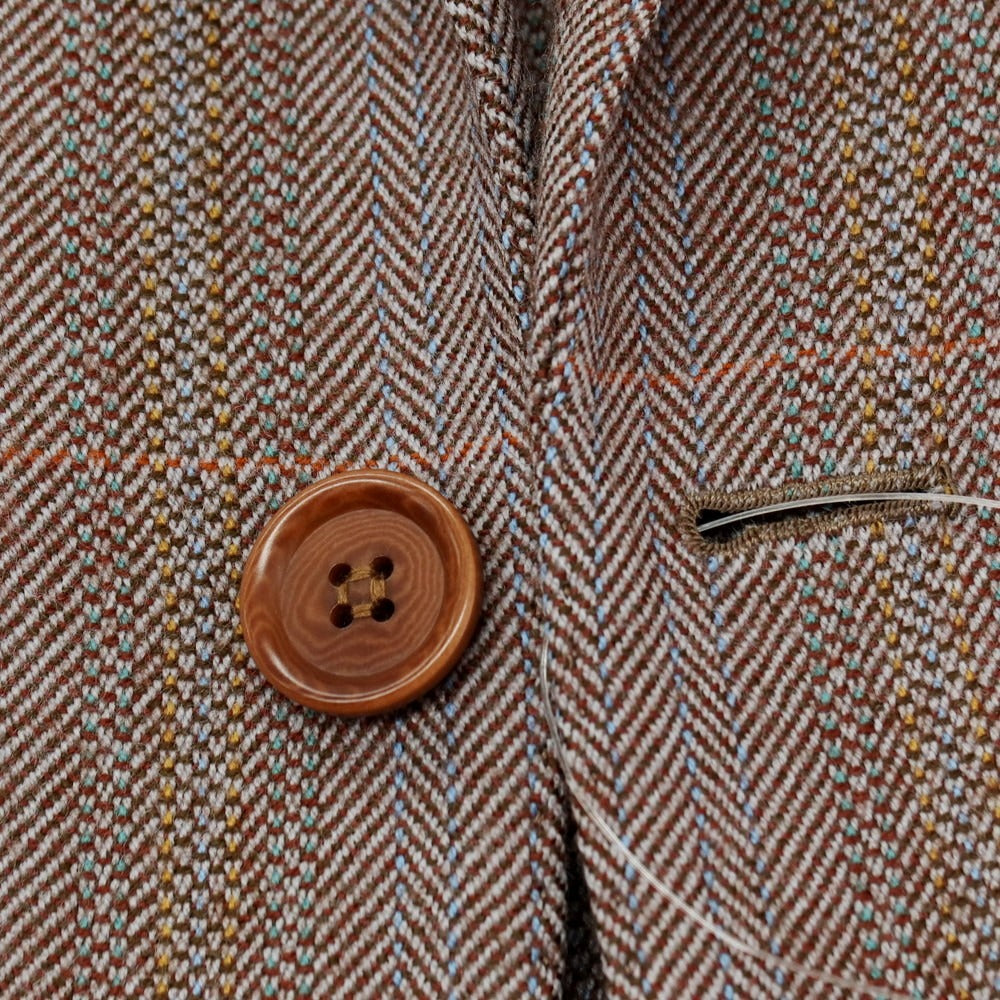 【中古】ラクアアンドシー lacquer&c スリーピース ウール 1つボタンスーツ グレーxブラウン【 表記なし(S位) 】【 状態ランクA 】【 メンズ 】