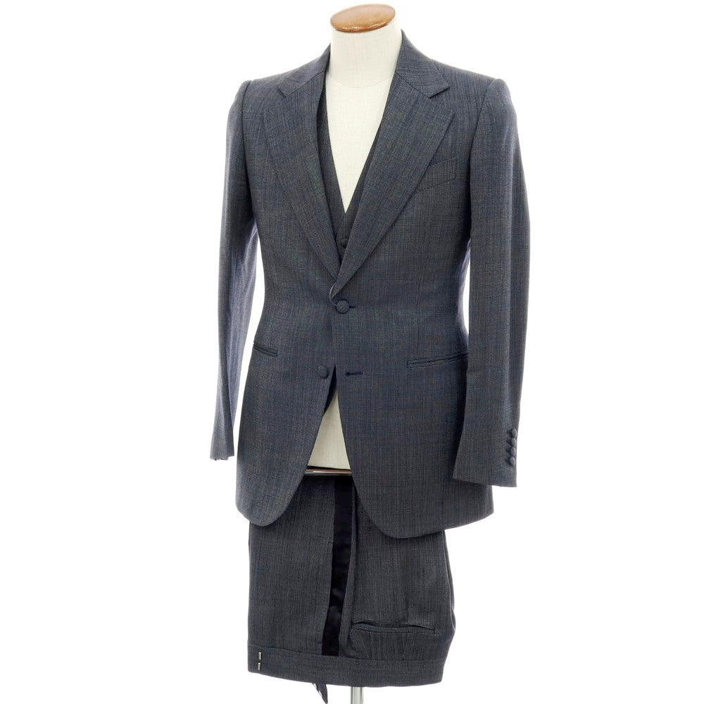 【中古】ソブリン SOVEREIGN スリーピース ウール 2つボタンスーツ ネイビー【 46 】【 状態ランクB 】【 メンズ 】
