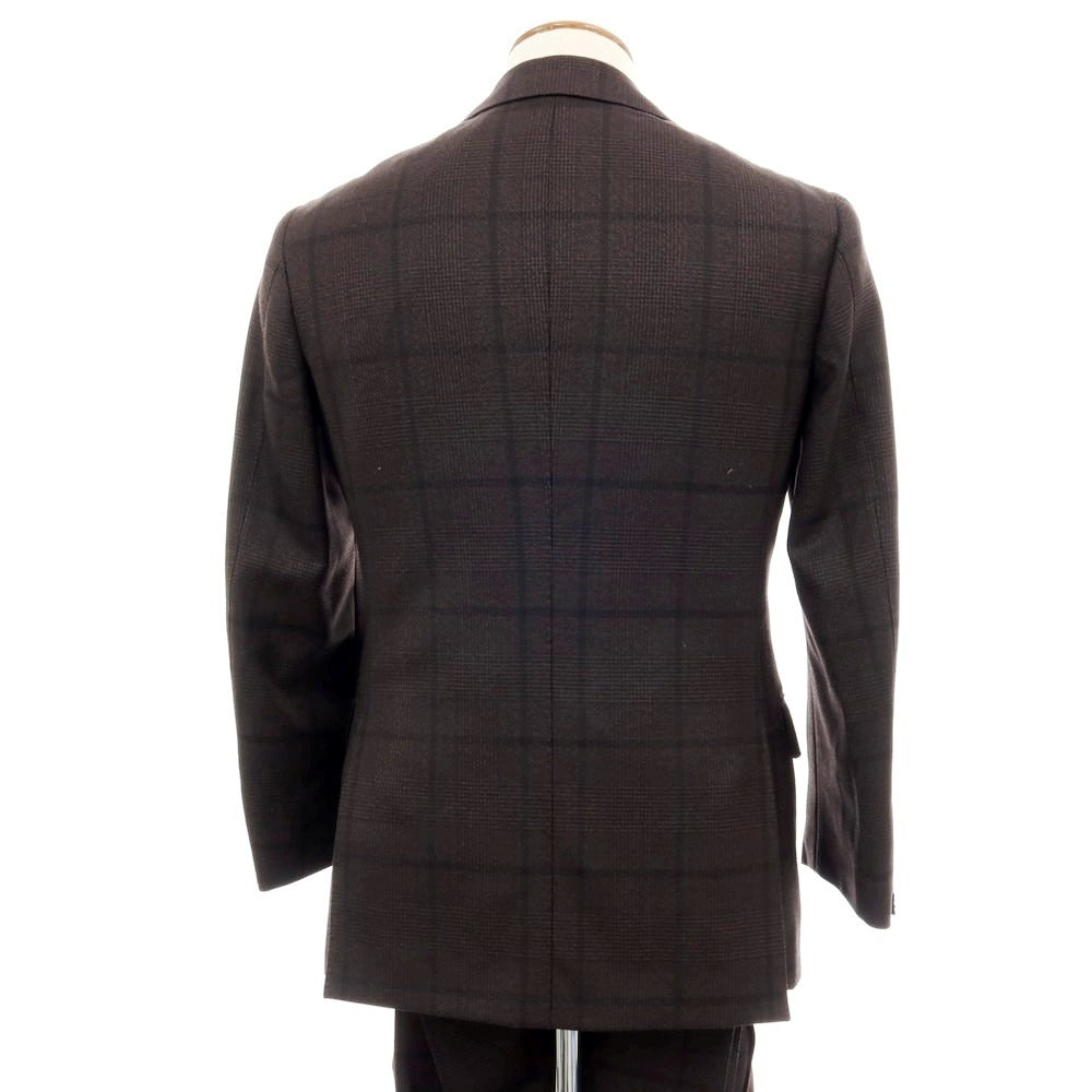 【中古】【未使用】ブリッラ ペル イル グスト Brilla per il gusto ウール チェック スリーピース 3つボタンスーツ ダークブラウンxブラック【 46 】【 状態ランクS 】【 メンズ 】