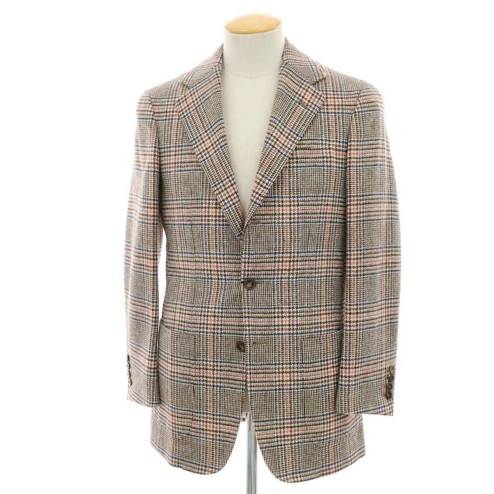 【中古】サルトリア カスタンジア Sartoria Castangia ウール チェック テーラードジャケット ブラウン【 42 】【 状態ランクA 】【 メンズ 】
