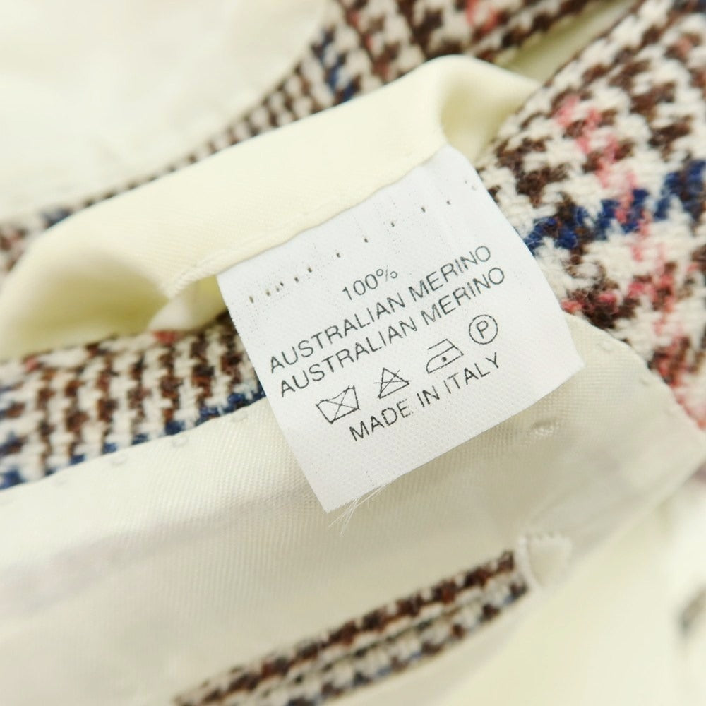 【中古】サルトリア カスタンジア Sartoria Castangia ウール チェック テーラードジャケット ブラウン【 42 】【 状態ランクA 】【 メンズ 】