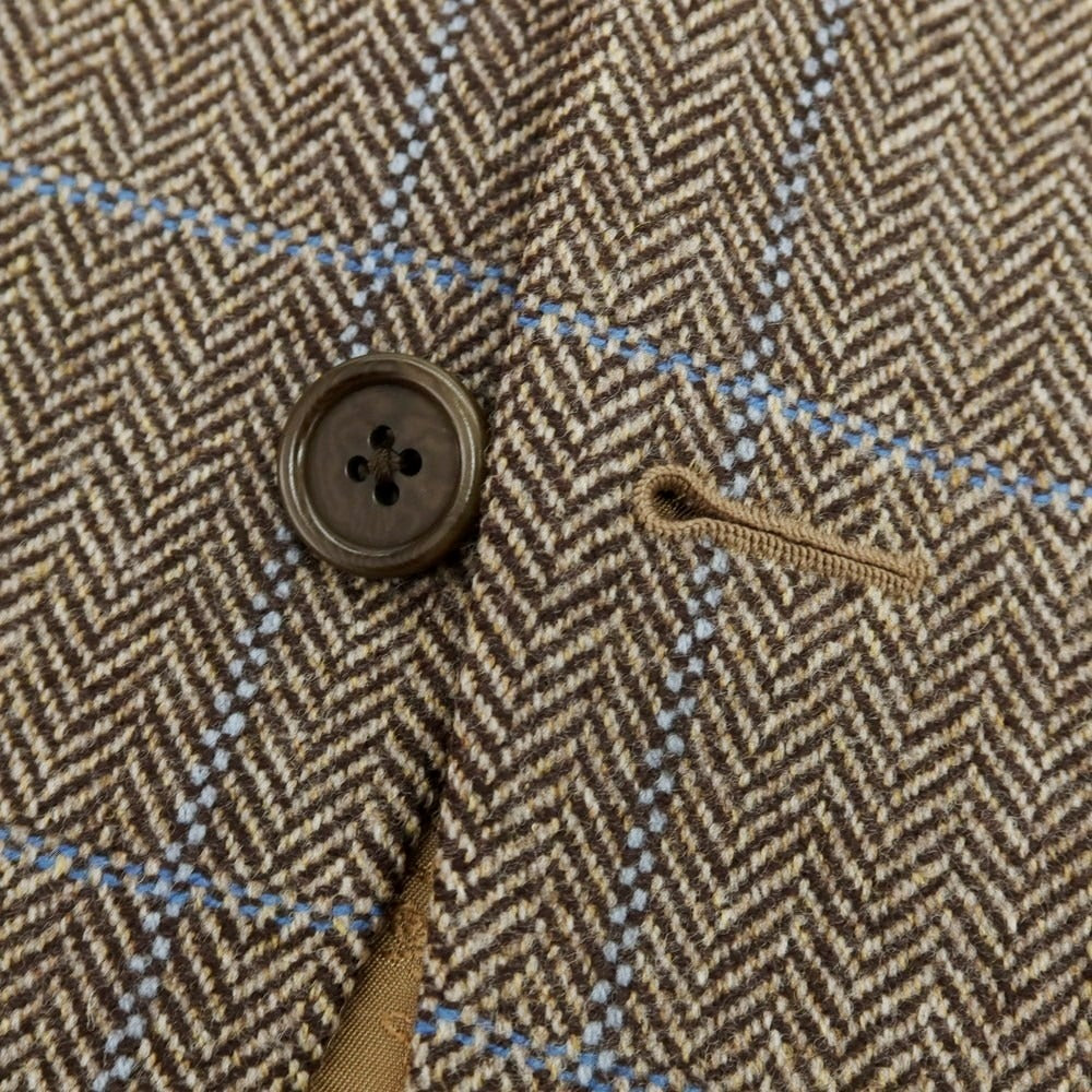 【中古】サルトリア カスタンジア Sartoria Castangia ウール チェック テーラードジャケット ブラウン×ライトブルー【 42 】【 状態ランクA 】【 メンズ 】