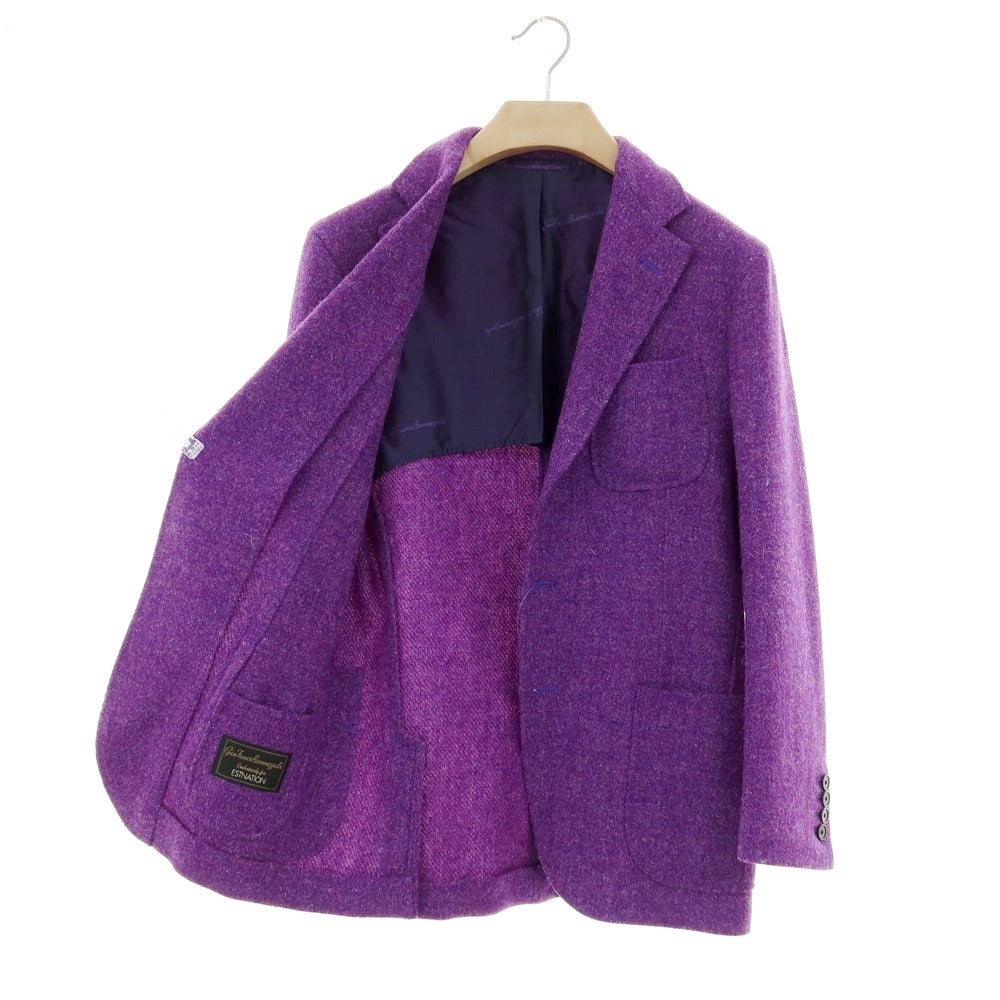 【中古】ジャン フランコ ボメザドリ Gian Franco Bommezzadri ツイードウール カジュアルジャケット パープル【 48 】【 状態ランクA 】【 メンズ 】