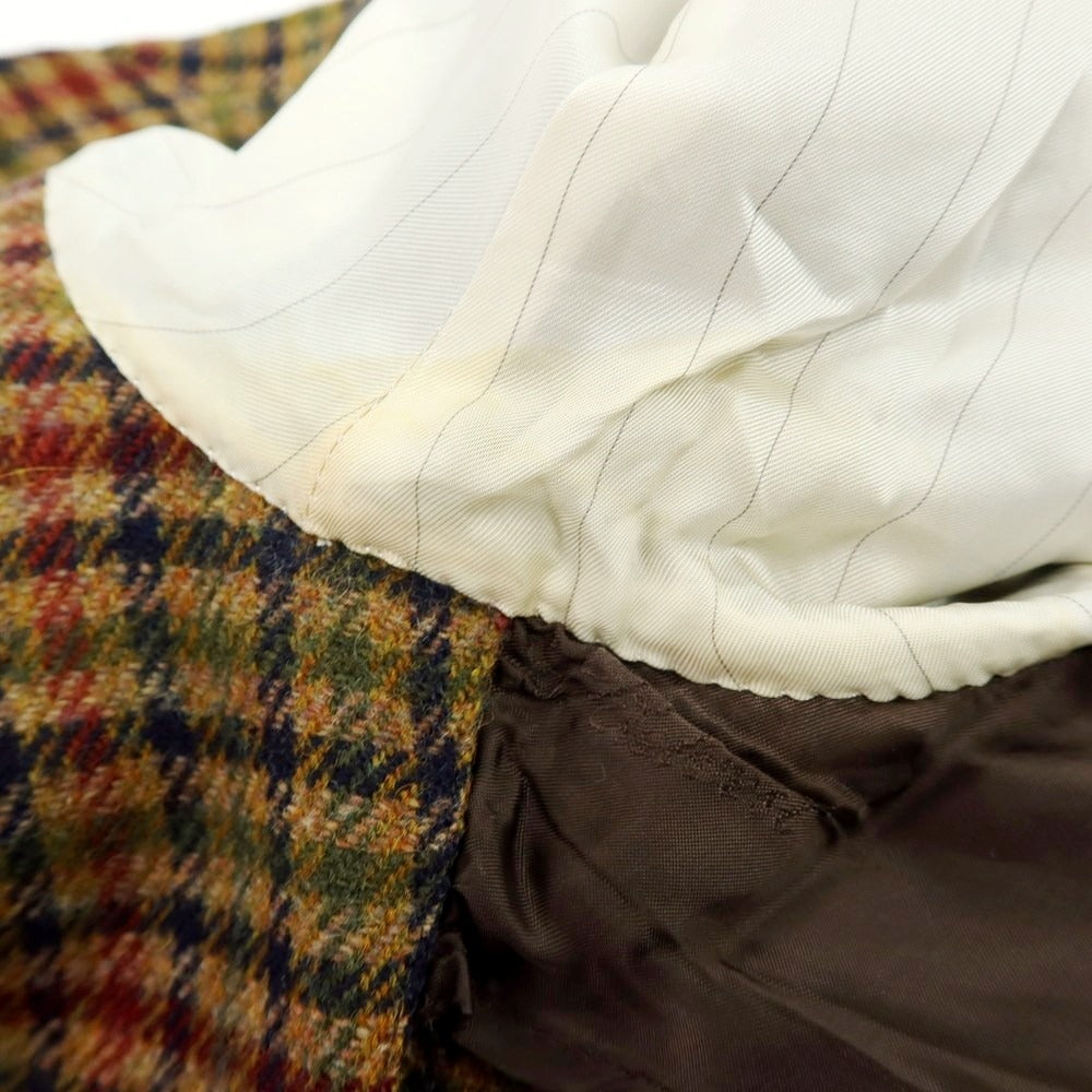 【中古】ベルベスト Belvest ウール チェック テーラードジャケット ブラウン【 46 】【 状態ランクD 】【 メンズ 】