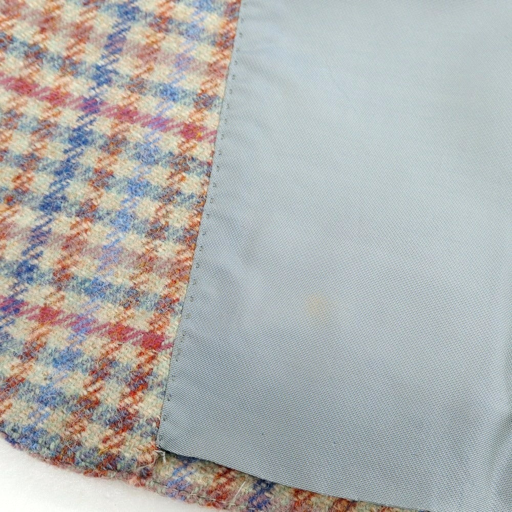 【中古】ボリオリ BOGLIOLI ウール チェック テーラードジャケット ベージュxブルー×レッド【 46 】【 状態ランクB 】【 メンズ 】