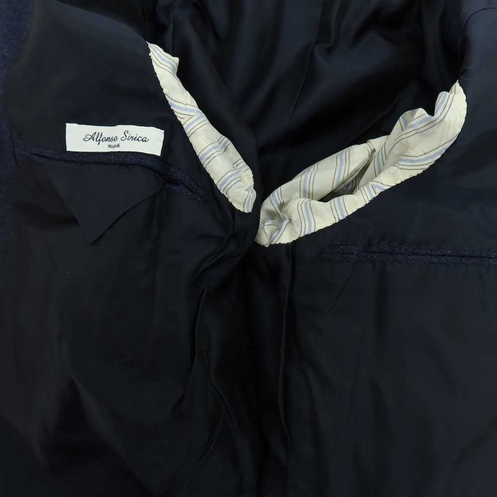 【中古】アルフォンソ シリカ Alfonso Sirica ウール テーラードジャケット ネイビー【 表記なし(S位) 】【 状態ランクB 】【 メンズ 】