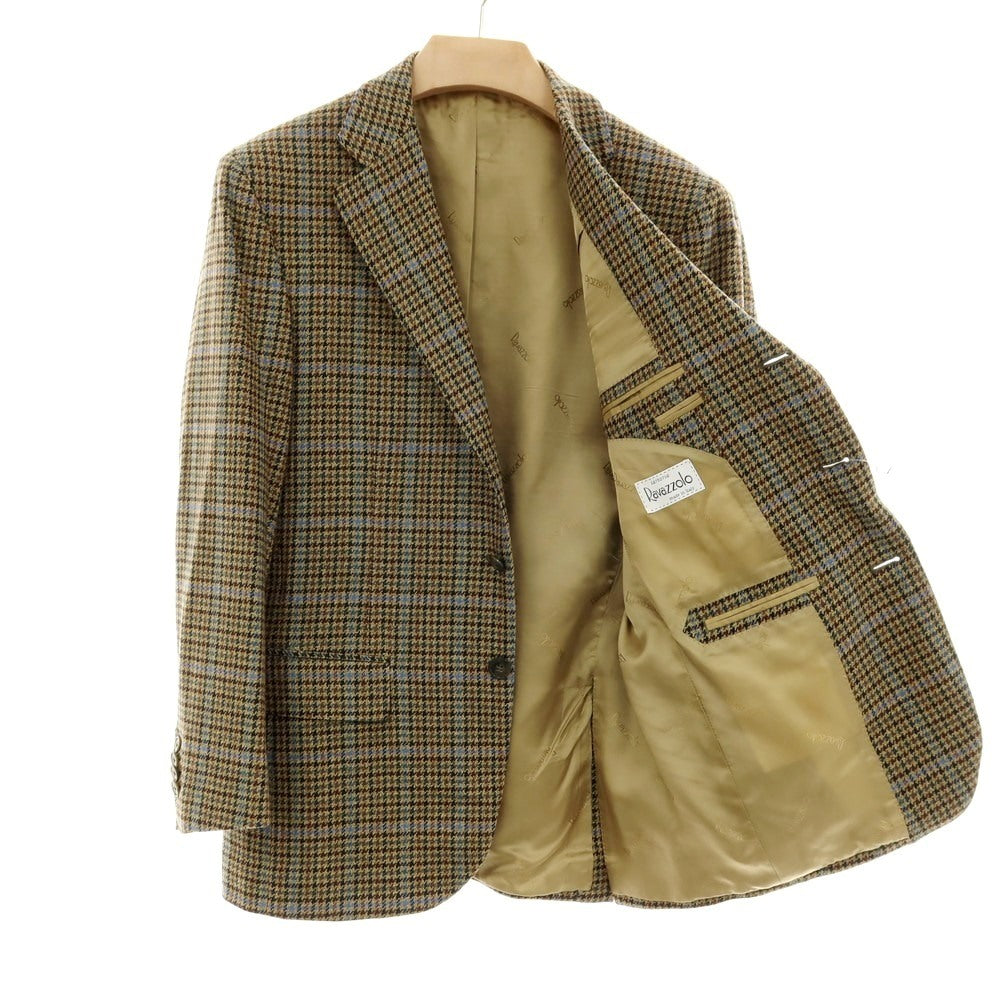 【中古】ラバッツォーロ RAVAZZOLO ウール チェック 3B カジュアルジャケット グリーン系xブルー【 46 】【 状態ランクA 】【 メンズ 】