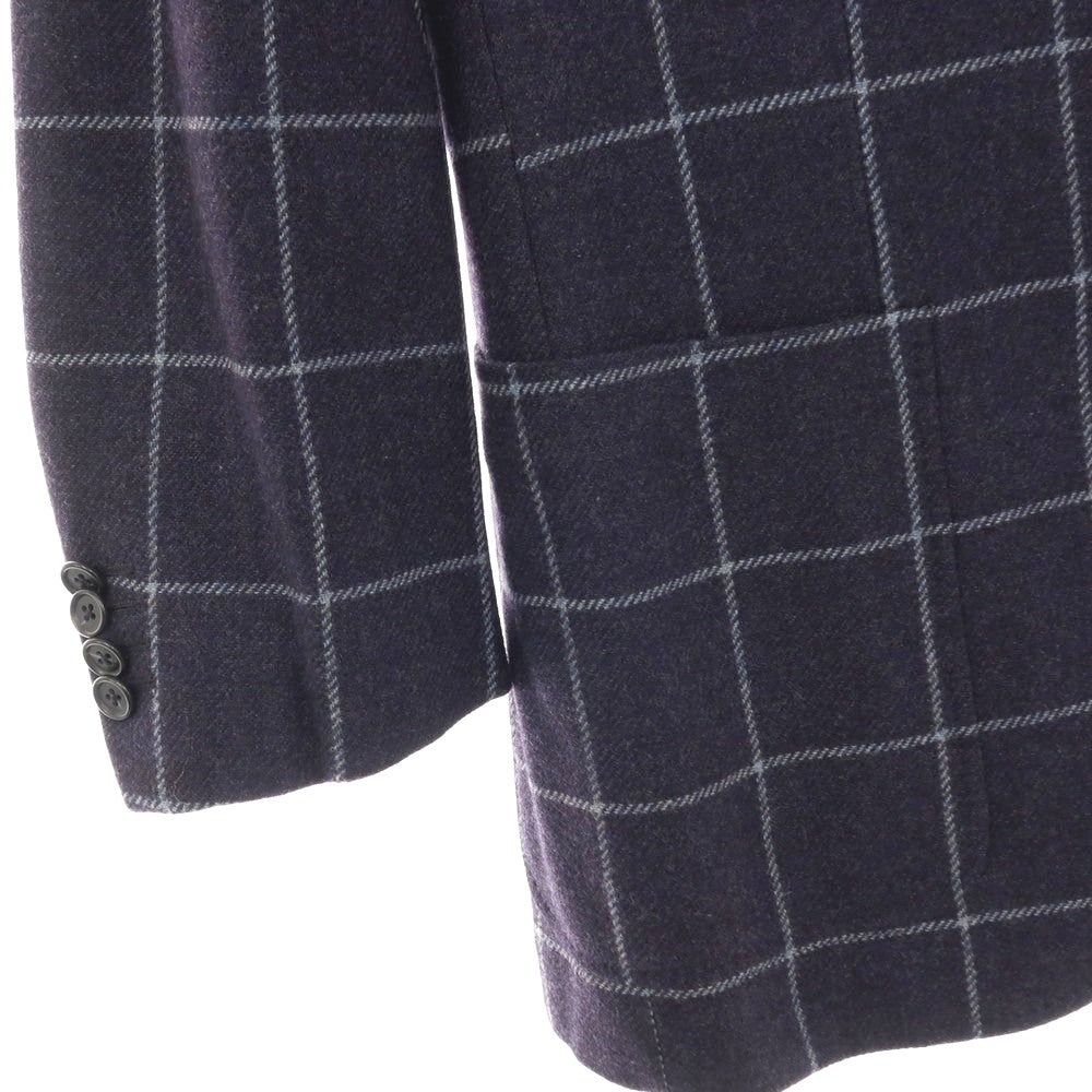 【中古】ヴァルディターロ Valditaro ウール ウィンドウペーンチェック 3B テーラードジャケット ネイビーxブルー【 44 】【 状態ランクB 】【 メンズ 】