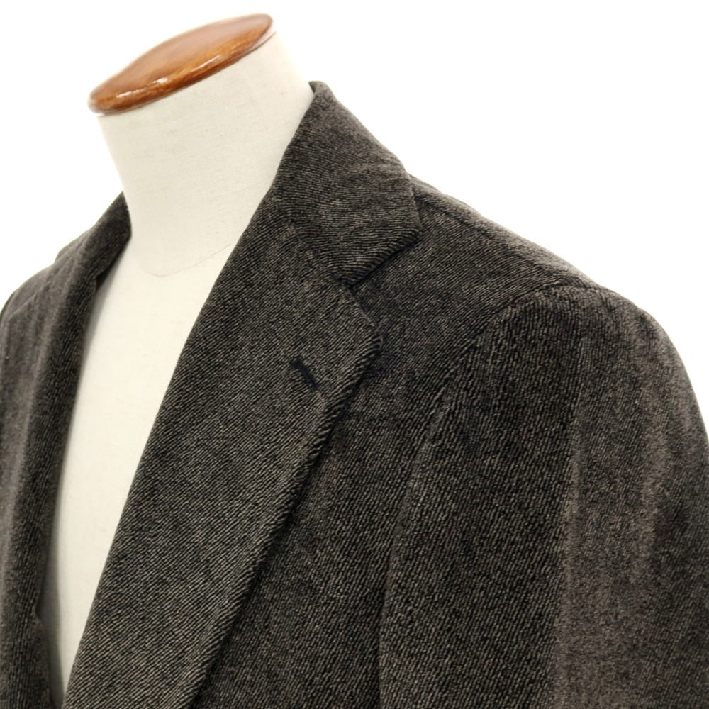 【中古】ルイジ ボレッリ Luigi Borrelli ベロアコットン チェスターフィールドコート グレーxブラック【 48 】【 状態ランクC 】【 メンズ 】