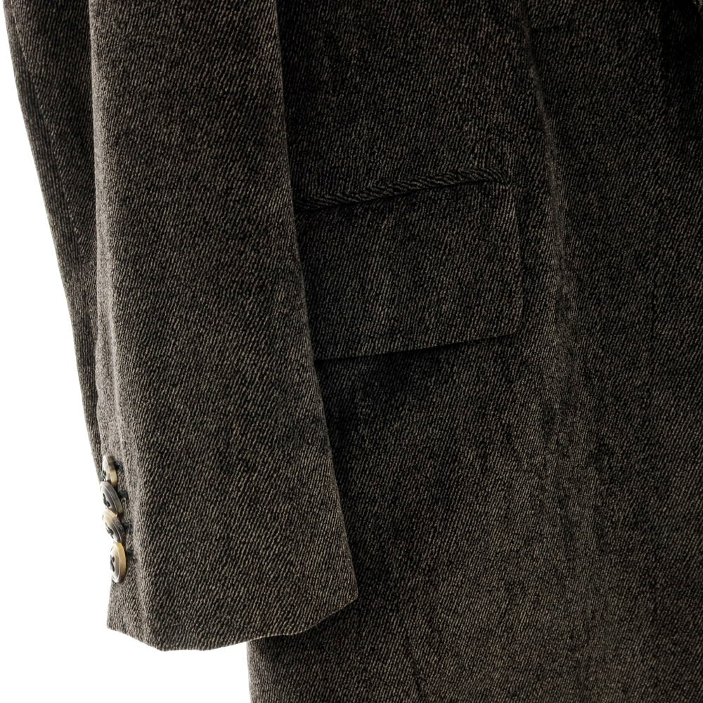 【中古】ルイジ ボレッリ Luigi Borrelli ベロアコットン チェスターフィールドコート グレーxブラック【 48 】【 状態ランクC 】【 メンズ 】