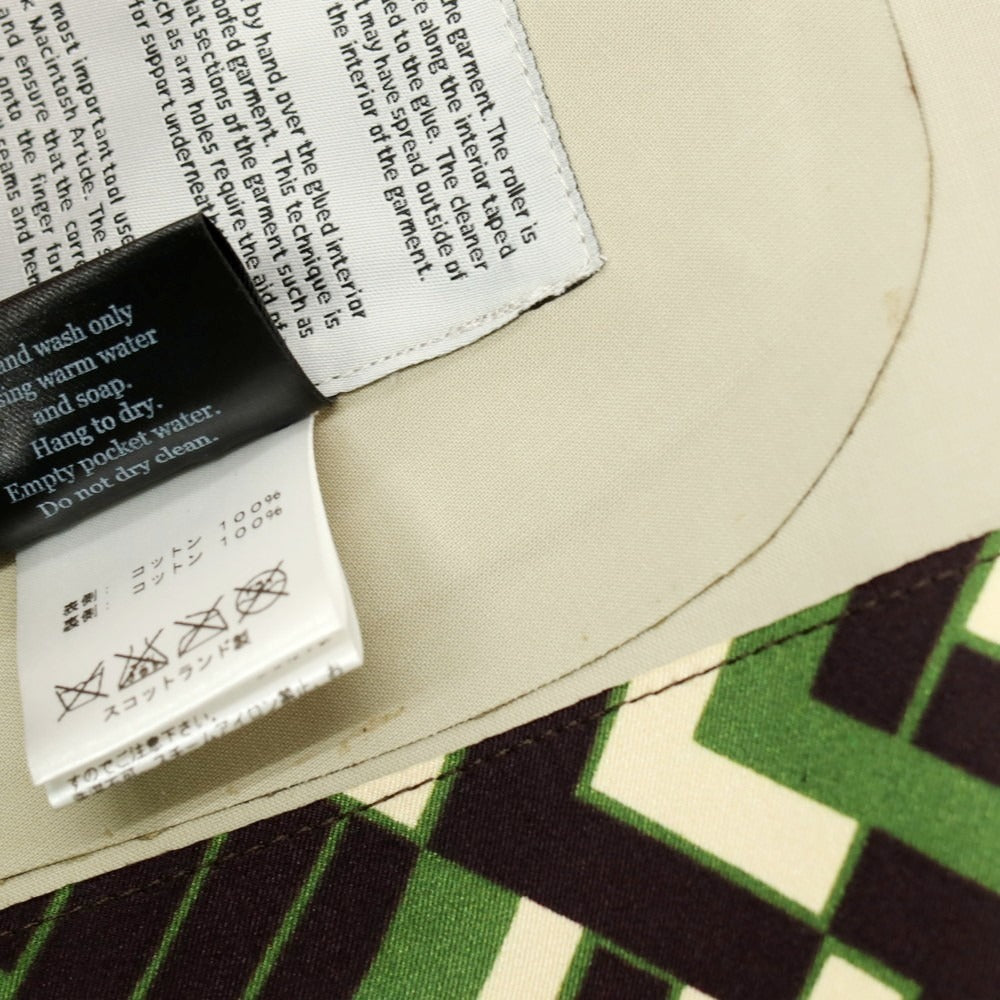 【中古】ハンコック HANCOCK ×Pierre-Louis Mascia ゴム引きコットン ダブルブレストコート グリーンxダークブラウン【 38 】【 状態ランクC 】【 メンズ 】