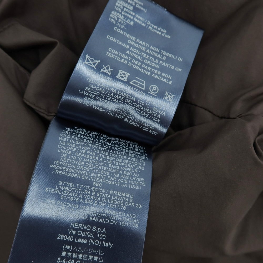 【中古】ヘルノ Herno ナイロンポリウレタン ダウンベスト ジレ ブラウン【 44 】【 状態ランクB 】【 メンズ 】
