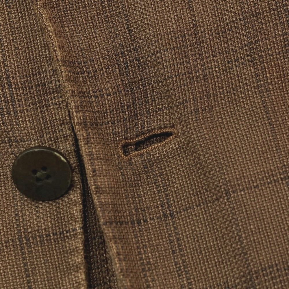 【中古】ラルディーニ LARDINI リネンコットン チェック 3B カジュアルジャケット アッシュブラウン系【サイズ44】【 状態ランクD 】【 メンズ 】