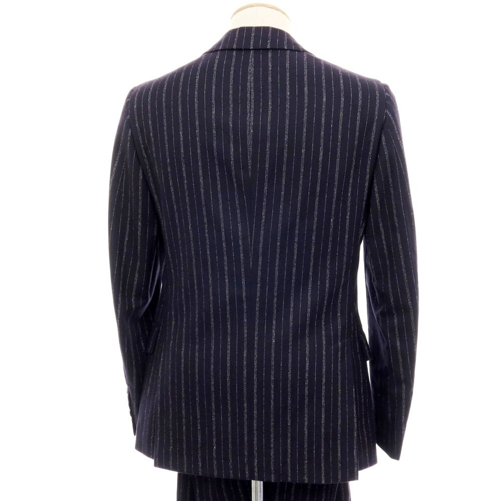 【中古】ベルベスト Belvest ウール ストライプ 3つボタンスーツ ダークネイビーxホワイト【 44 】【 状態ランクB 】【 メンズ 】