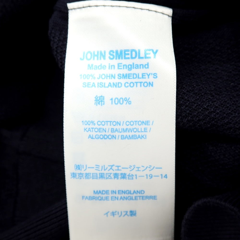 【中古】ジョンスメドレー JOHN SMEDLEY コットン クルーネック 半袖 プルオーバーニット ネイビー【サイズM】【 状態ランクC 】【 メンズ 】