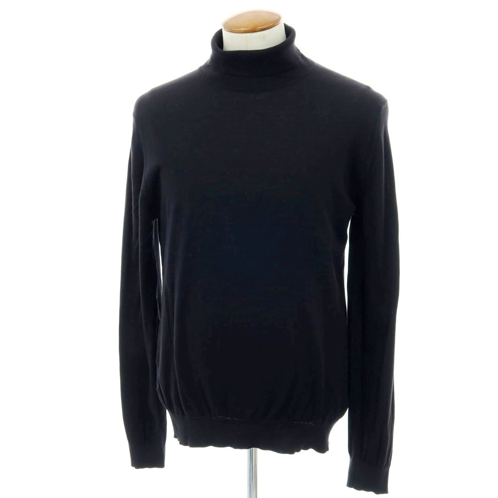 【中古】ジョンスメドレー JOHN SMEDLEY ハイゲージコットン タートルネックニット ブラック【 L 】【 状態ランクC 】【 メンズ 】