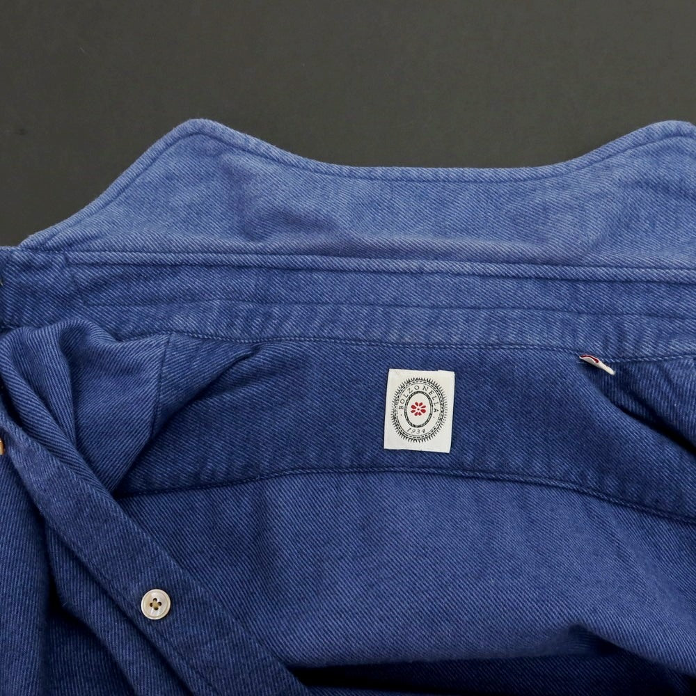 【中古】ボルゾネッラ BOLZONELLA コットン カッタウェイ カジュアルシャツ ブルー【 38 】【 状態ランクC 】【 メンズ 】