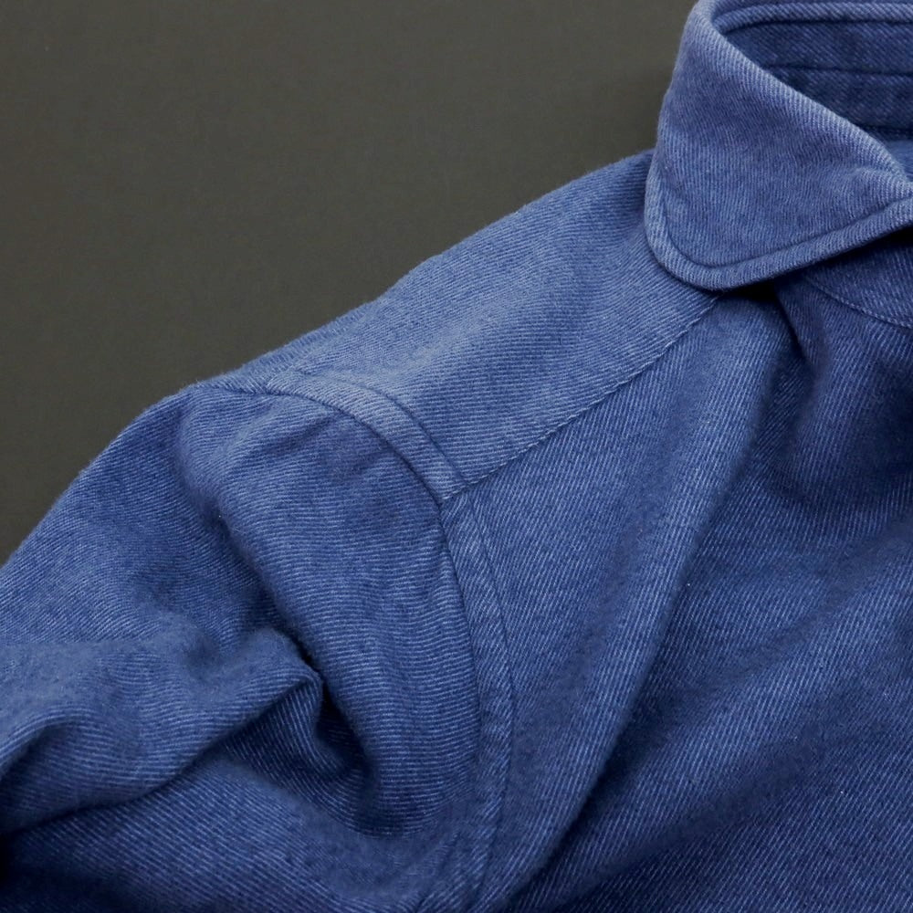 【中古】ボルゾネッラ BOLZONELLA コットン カッタウェイ カジュアルシャツ ブルー【 38 】【 状態ランクC 】【 メンズ 】