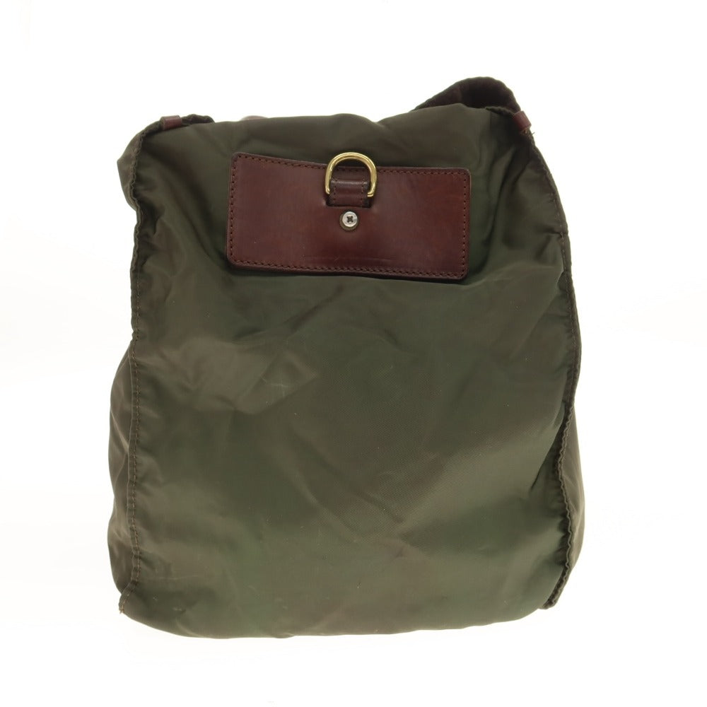 【中古】フェリージ Felisi P3/1 ナイロン レザー ボストンバッグ オリーブグリーンxブラウン【 状態ランクD 】【 メンズ 】