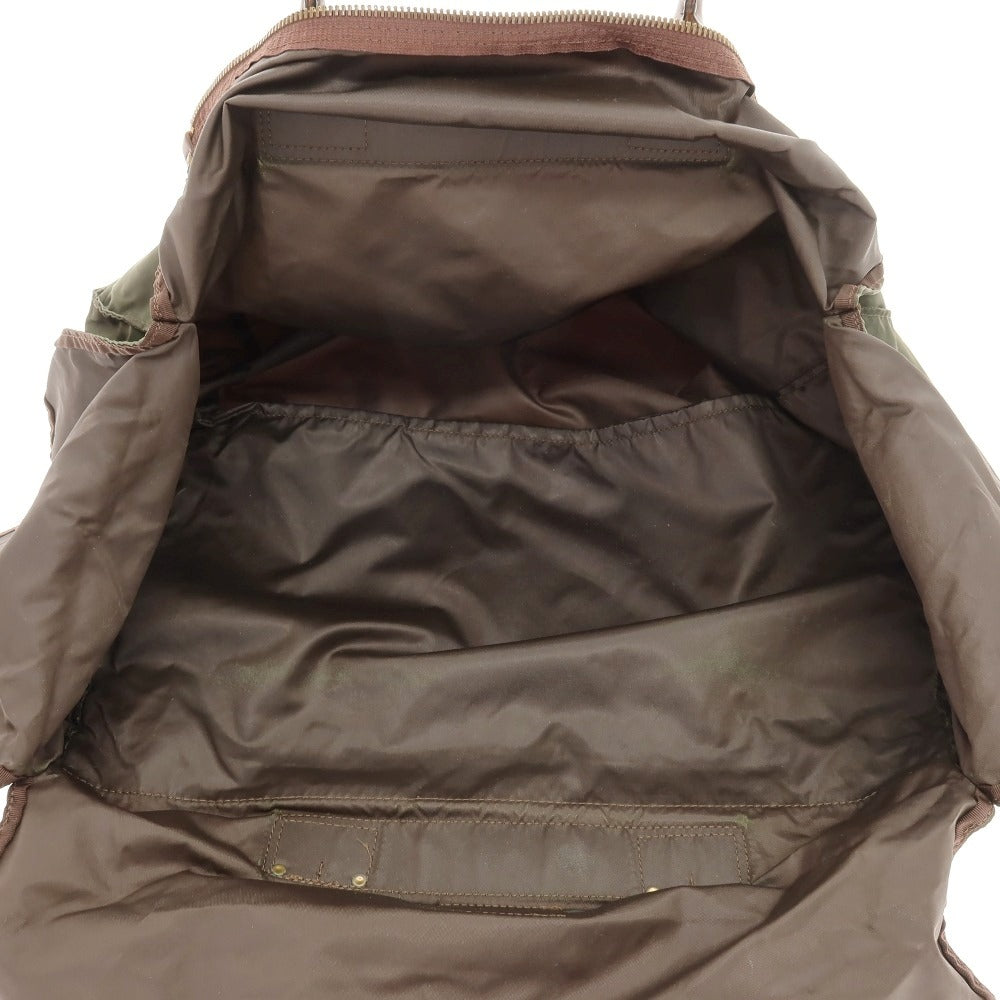【中古】フェリージ Felisi P3/1 ナイロン レザー ボストンバッグ オリーブグリーンxブラウン【 状態ランクD 】【 メンズ 】