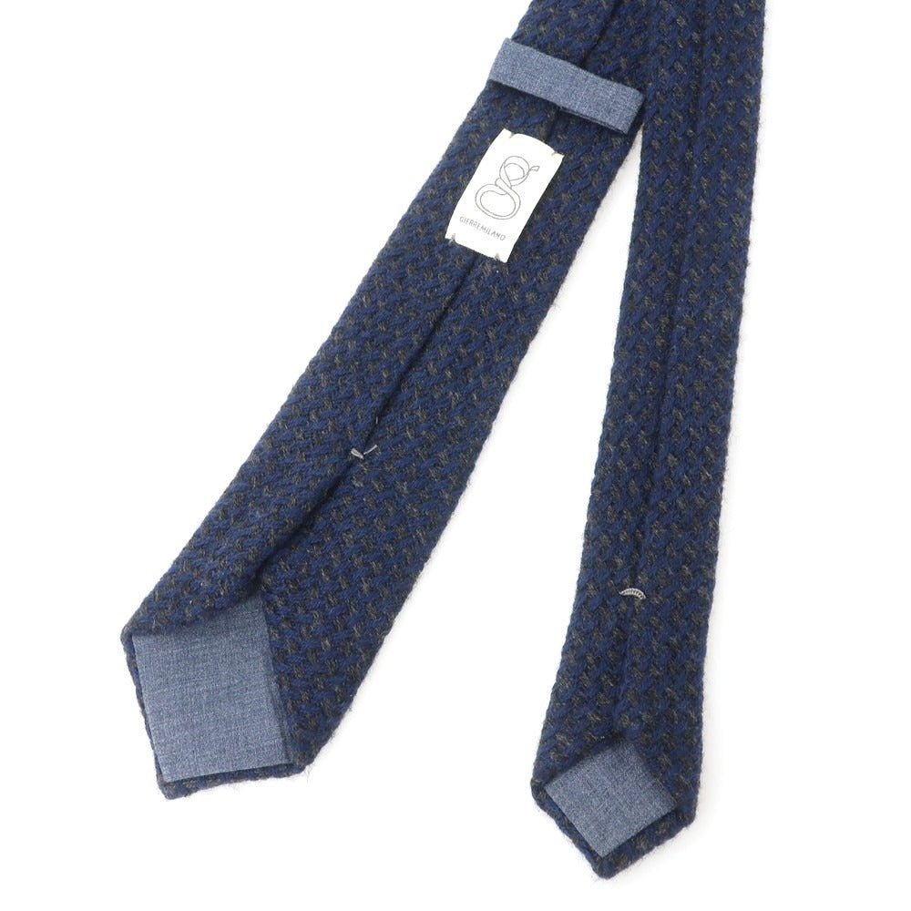 【中古】ジエレ GIERRE カシミヤ ニットタイ ネイビーxグレー【 状態ランクB 】【 メンズ 】
