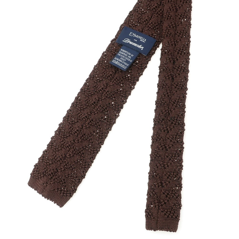【中古】マリネッラ E.MARINELLA シルク ニットタイ ダークブラウン【 状態ランクB 】【 メンズ 】