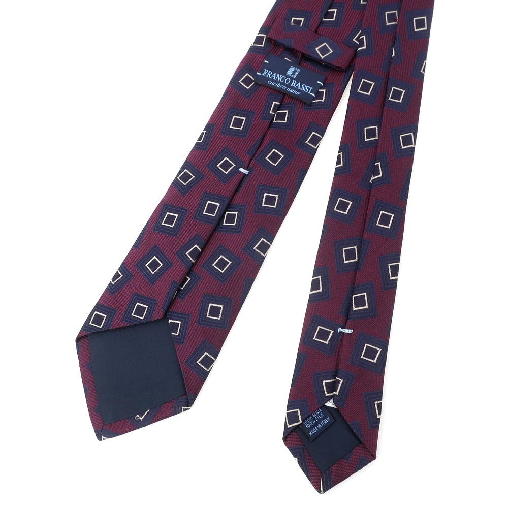 【中古】フランコバッシ FRANCO BASSI シルク 小紋柄ネクタイ パープルxネイビー【 状態ランクB 】【 メンズ 】