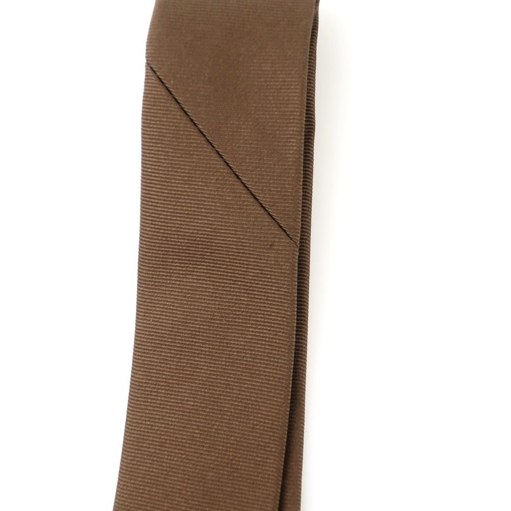 【中古】ルイジ ボレッリ Luigi Borrelli シルク 無地ネクタイ ブラウン【 状態ランクA 】【 メンズ 】