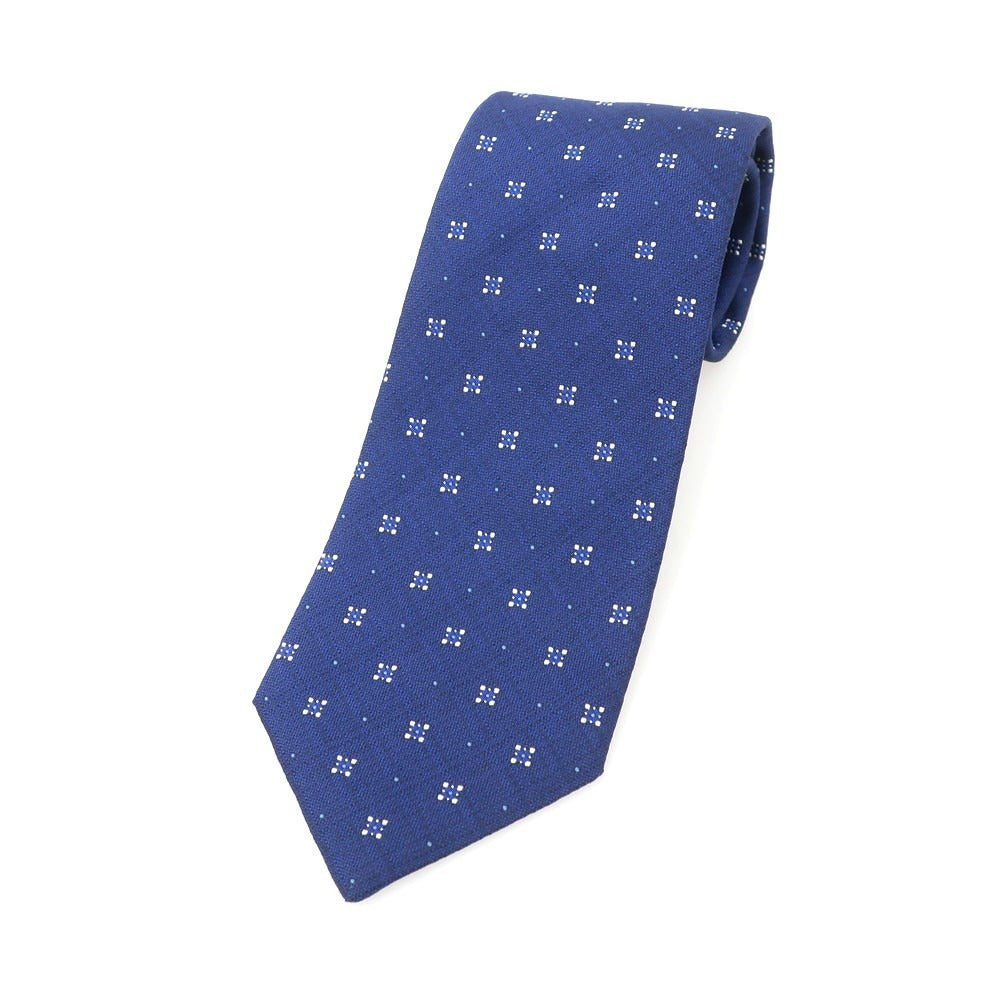 【中古】ルイジ ボレッリ Luigi Borrelli シルク 小紋柄ネクタイ ダークブルー【 状態ランクB 】【 メンズ 】