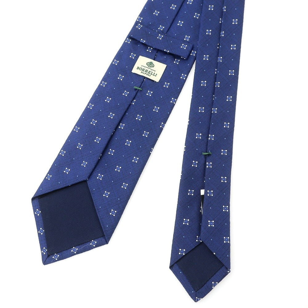 【中古】ルイジ ボレッリ Luigi Borrelli シルク 小紋柄ネクタイ ダークブルー【 状態ランクB 】【 メンズ 】