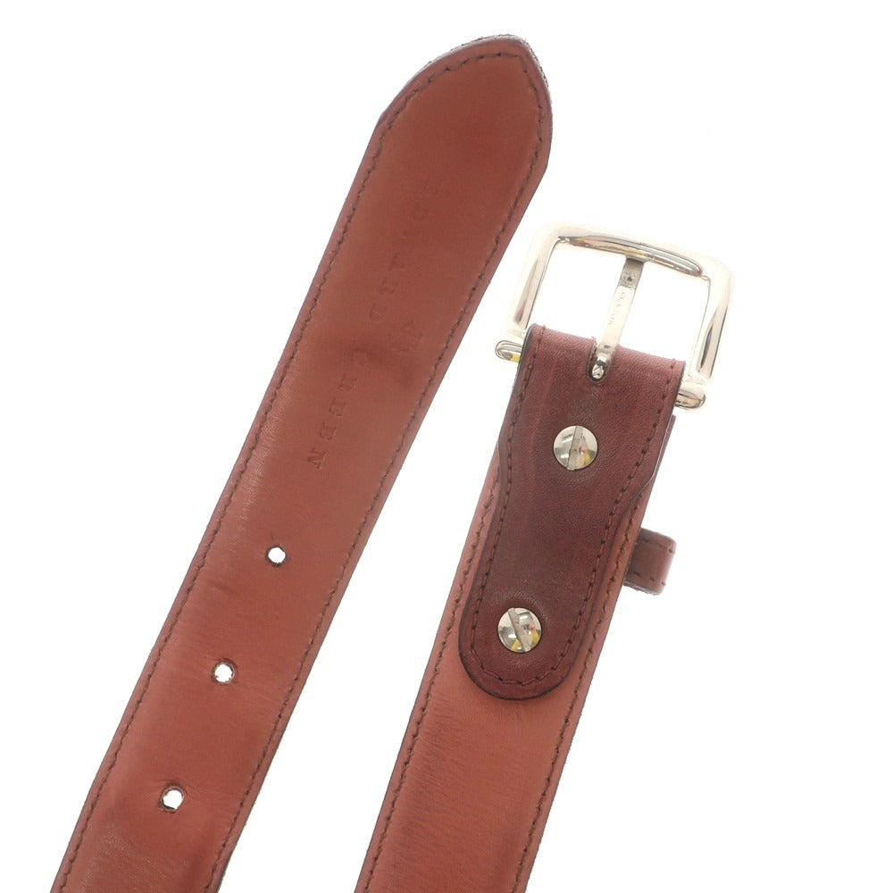 【中古】エドワードグリーン EDWARD GREEN カーフ ベルト バーガンディ【 80 】【 状態ランクC 】【 メンズ 】