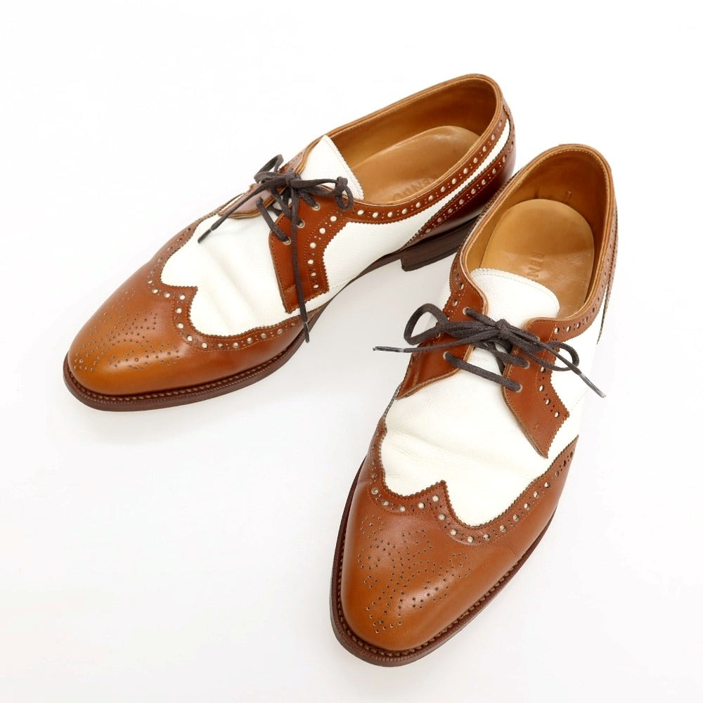 【中古】レンド RENDO コンビ ウイングチップ ドレスシューズ ブラウンxホワイト【サイズ6 1/2】【 状態ランクB 】【 メンズ 】