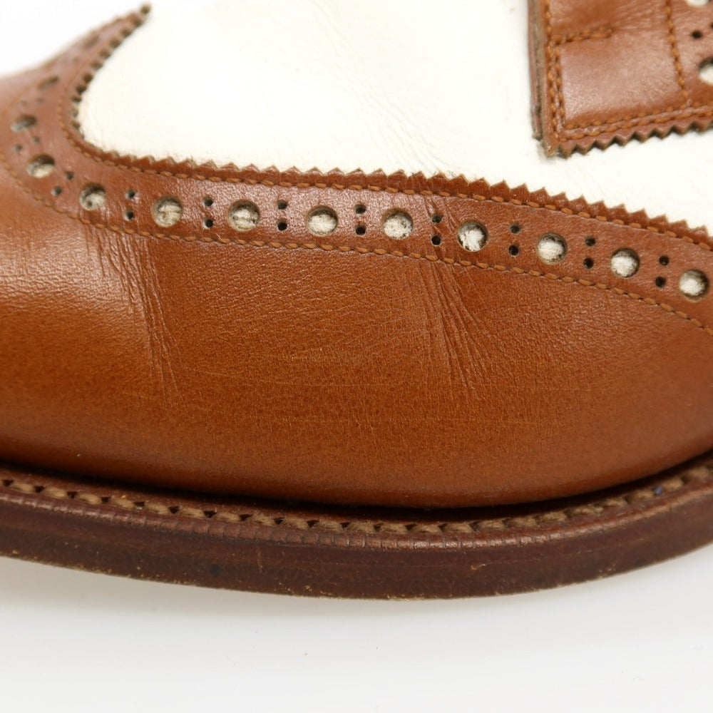 【中古】レンド RENDO コンビ ウイングチップ ドレスシューズ ブラウンxホワイト【サイズ6 1/2】【 状態ランクB 】【 メンズ 】