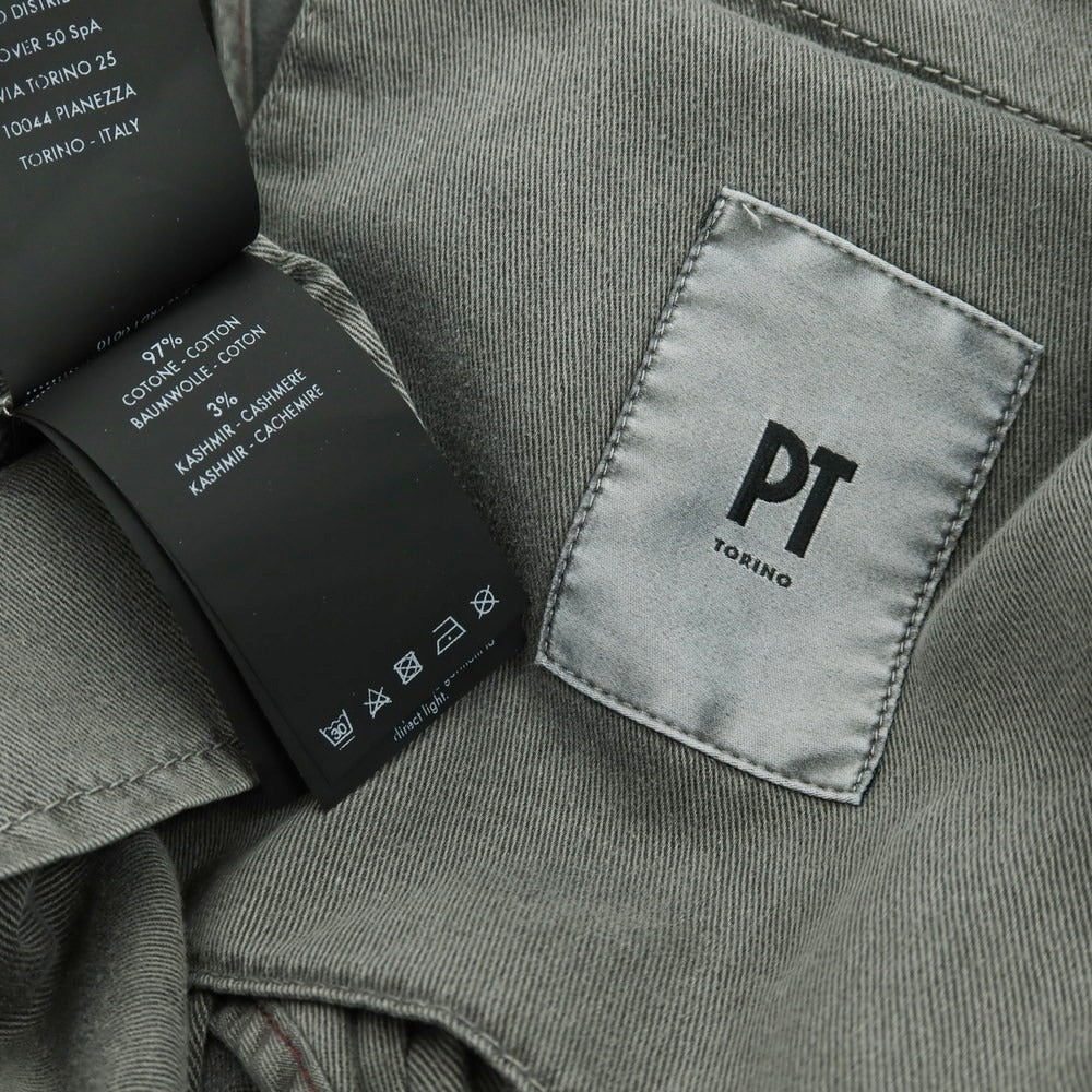 【中古】ピーティートリノ PT TORINO GILLSANS コットンカシミヤ カジュアルスラックスパンツ グレー【 34 】【 状態ランクC 】【 メンズ 】