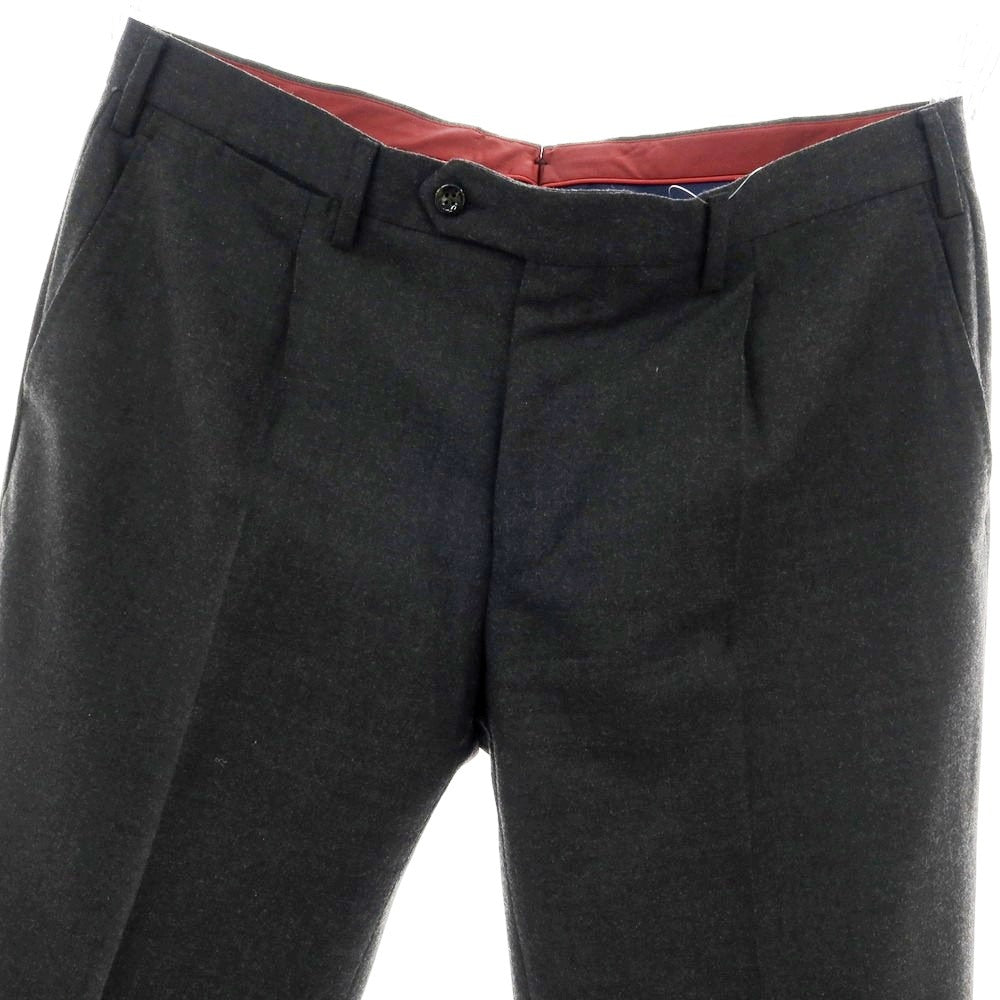 【中古】ジェルマーノ GERMANO Travel Edition SUPER 100’S ストレッチ ウールポリエステル ドレススラックスパンツ チャコールグレー【 52 】【 状態ランクB 】【 メンズ 】