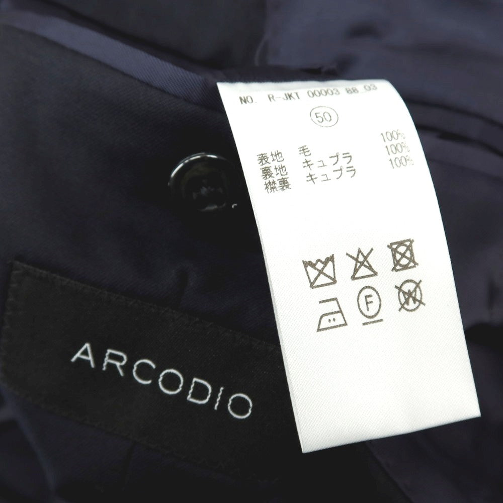 【中古】アルコディオ ARCODIO Super150’S ウール 3B テーラードジャケット ダークネイビー【サイズ50】【 状態ランクA 】【 メンズ 】