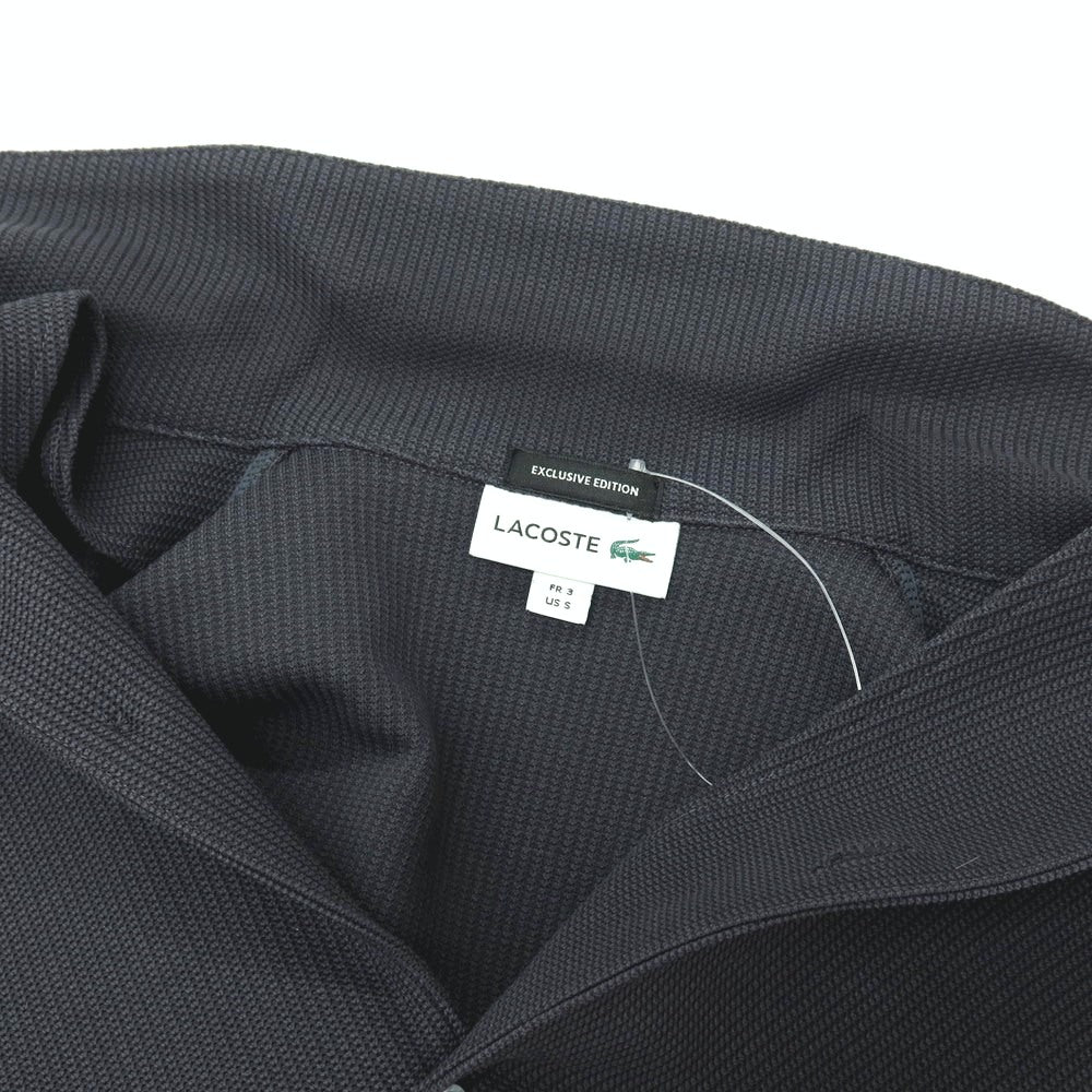 【中古】ラコステ LACOSTE コットンポリエステル 襟付き カーディガン ダークグレー【サイズ3】【 状態ランクB 】【 メンズ 】