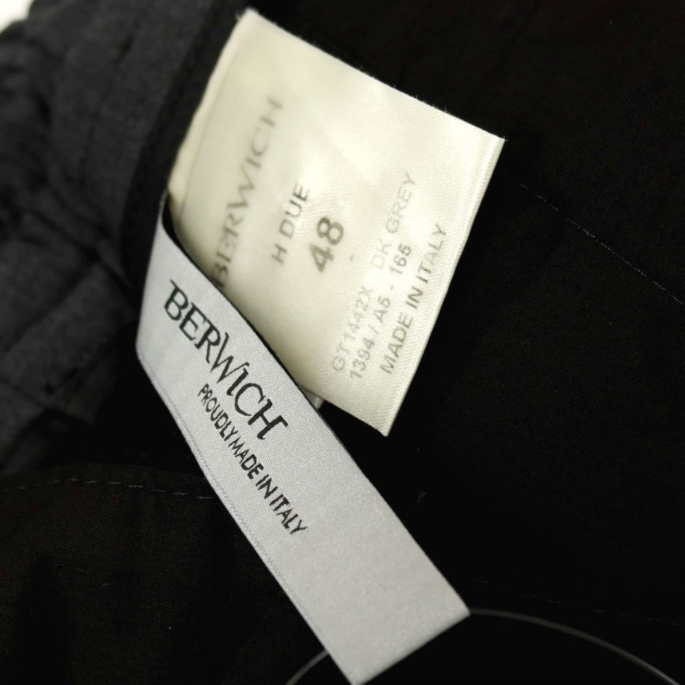 【中古】ベルウィッチ BERWICH H DUE ストレッチ ウールポリエステル イージースラックスパンツ グレー【サイズ48】【 状態ランクB 】【 メンズ 】