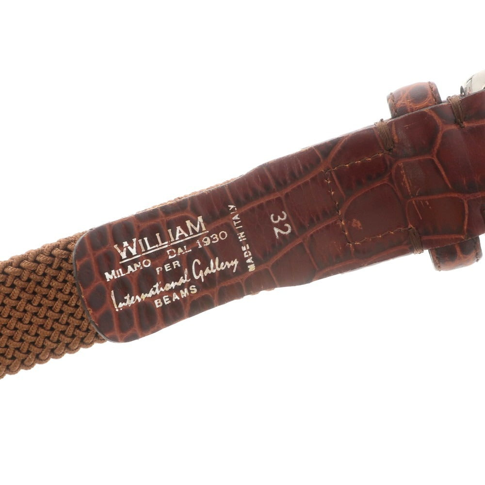 【中古】ウィリアム WILLIAM エラスティック ベルト ブラウン【サイズ32】【 状態ランクB 】【 メンズ 】