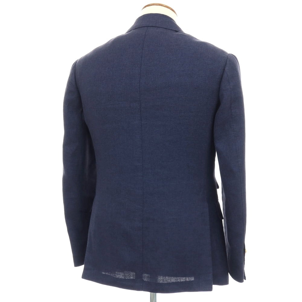 【中古】ブリッラ ペル イル グスト Brilla per il gusto リネンシルクコットン ダブル6B ブレザー テーラードジャケット ライトネイビー【サイズ46】【 状態ランクB 】【 メンズ 】
