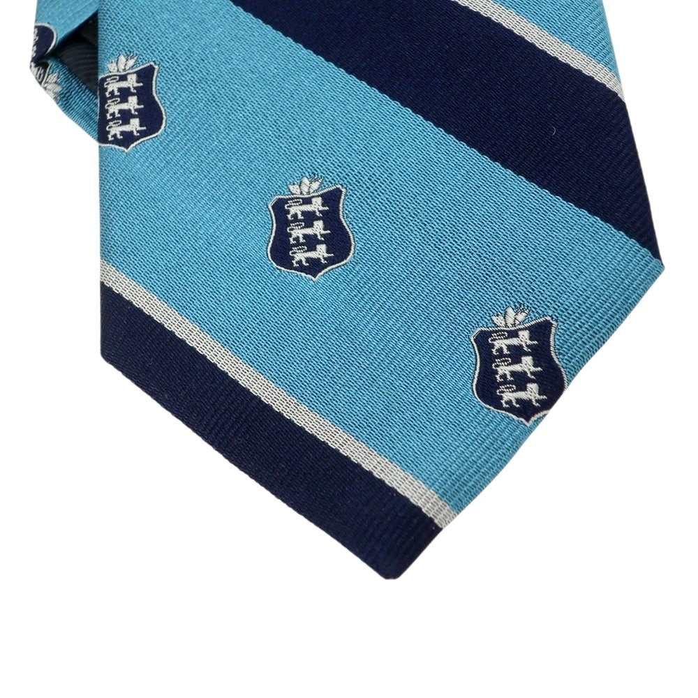 【中古】ブロックルハースト BROCKLEHURST クレスト シルク ストライプ柄ネクタイ ブルーxネイビー【 状態ランクA 】【 メンズ 】