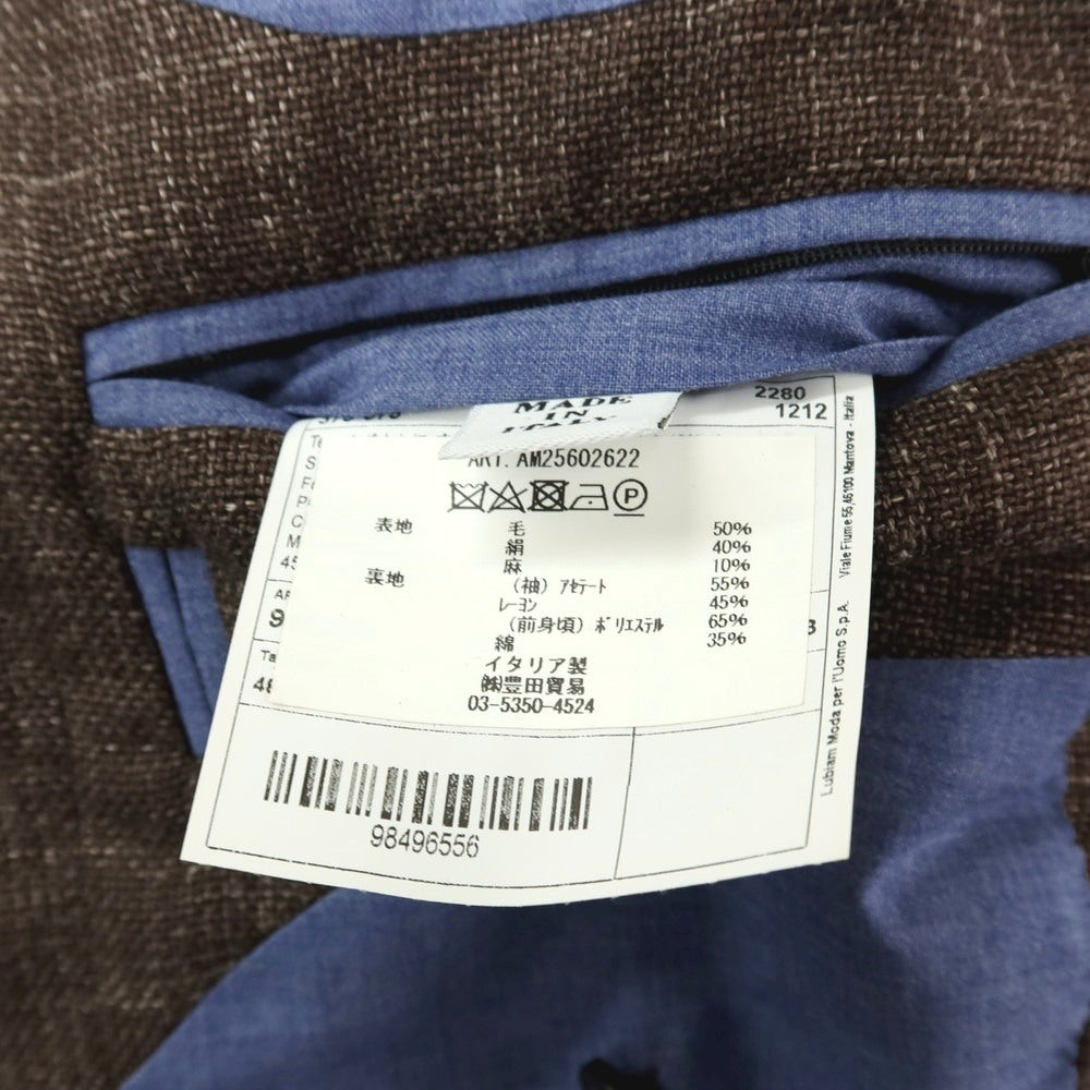 【中古】ルイジ ビアンキ マントヴァ Luigi Bianchi Mantova ウールシルクリネン 2B テーラードジャケット アッシュブラウン【サイズ48】【 状態ランクA 】【 メンズ 】