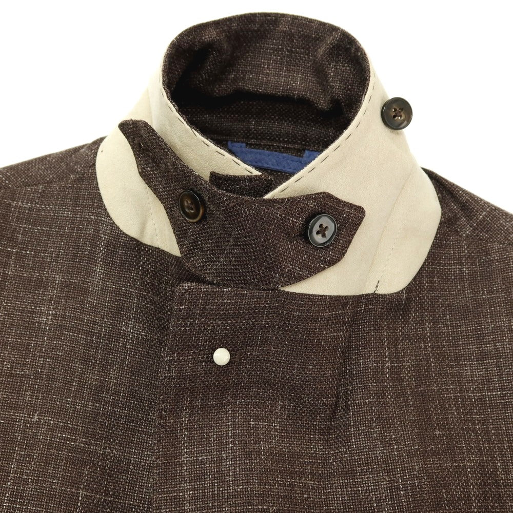 【中古】ルイジ ビアンキ マントヴァ Luigi Bianchi Mantova ウールシルクリネン 2B テーラードジャケット アッシュブラウン【サイズ48】【 状態ランクA 】【 メンズ 】