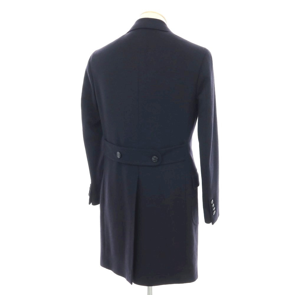 【中古】バルバ BARBA CMANA カシミヤ チェスターフィールドコート ネイビー【 44 】【 状態ランクC 】【 メンズ 】